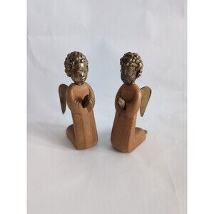 Antique Angel Figurines Werkstatte Hagenauer Wien WHW RENA Austria Bronze Wood